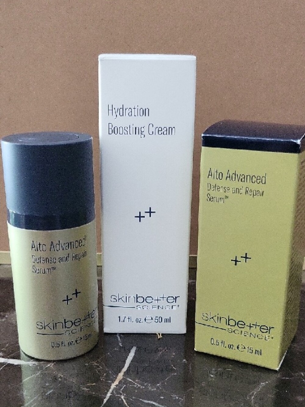 New Skinbetter Set Hydration Boosting Cream, Alto Advanced Defense Repair Serum